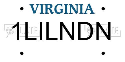 1LILNDN Virginia License Plate