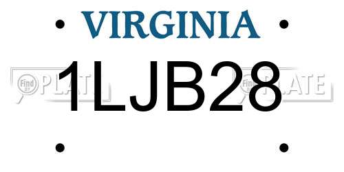 1LJB28 Virginia License Plate