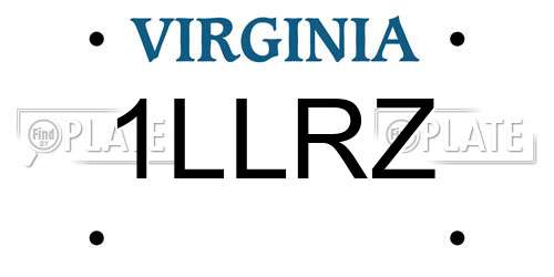 1LLRZ Virginia License Plate