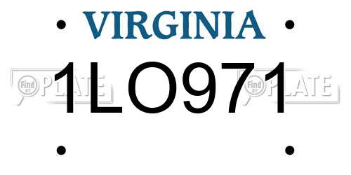 1LO971 Virginia License Plate