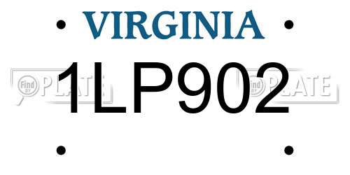 1LP902 Virginia License Plate
