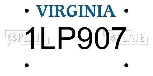 1LP907 Virginia License Plate