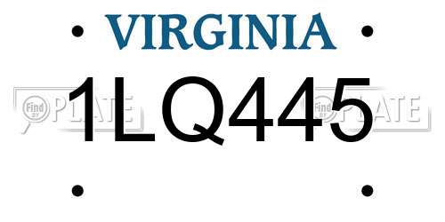 1LQ445 Virginia License Plate