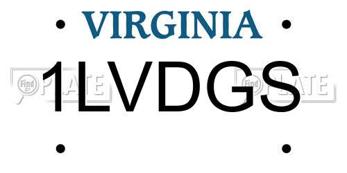 1LVDGS Virginia License Plate