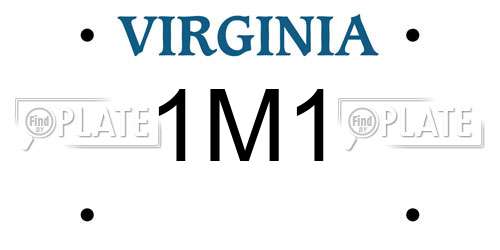 1M1 Virginia License Plate