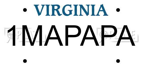 1MAPAPA Virginia License Plate