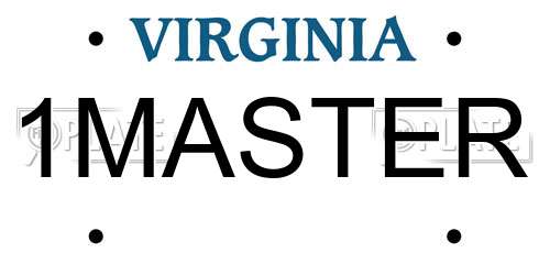 1MASTER Virginia License Plate