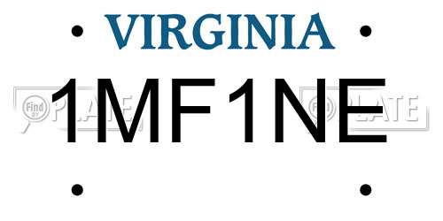 1MF1NE Virginia License Plate