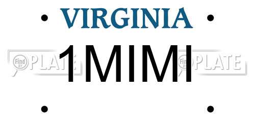 1MIMI Virginia License Plate