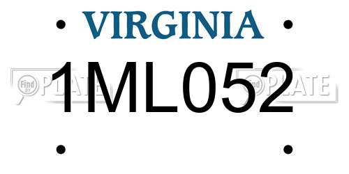 1ML052 Virginia License Plate