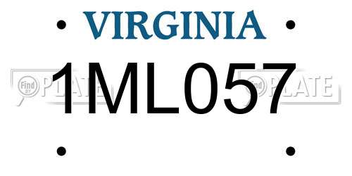 1ML057 Virginia License Plate