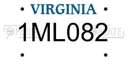 1ML082 Virginia License Plate