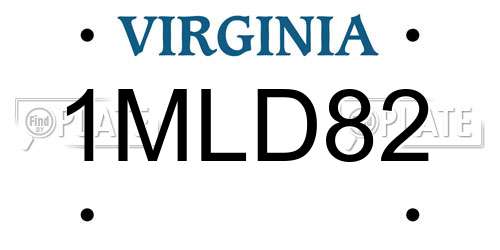 1MLD82 Virginia License Plate
