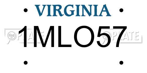 1MLO57 Virginia License Plate