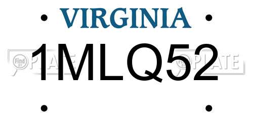 1MLQ52 Virginia License Plate