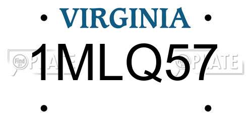 1MLQ57 Virginia License Plate
