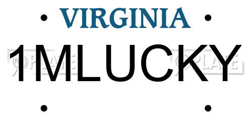 1MLUCKY Virginia License Plate