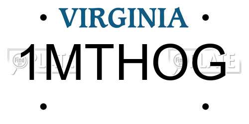 1MTHOG Virginia License Plate