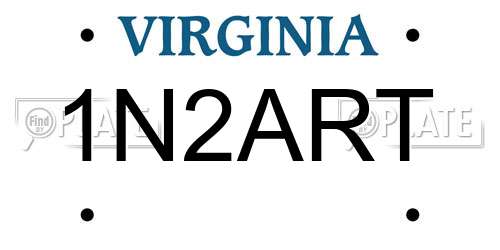 1N2ART Virginia License Plate