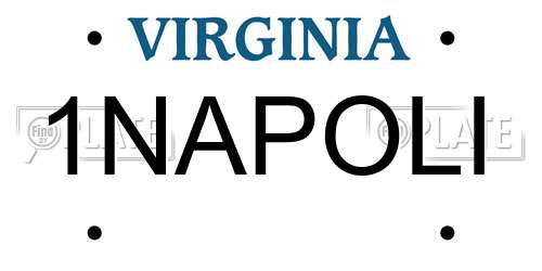 1NAPOLI Virginia License Plate