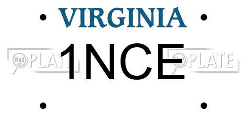1NCE Virginia License Plate