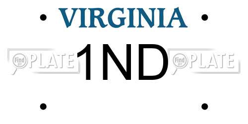 1ND Virginia License Plate
