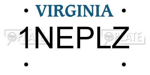1NEPLZ Virginia License Plate