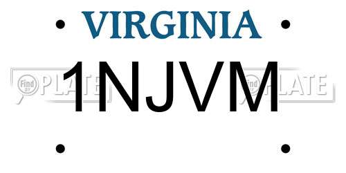 1NJVM Virginia License Plate