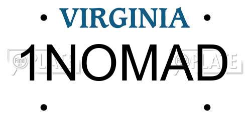 1NOMAD Virginia License Plate