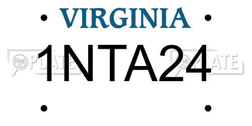 1NTA24 Virginia License Plate