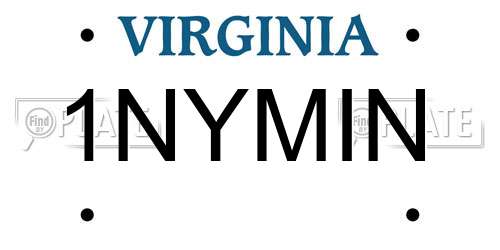 1NYMIN Virginia License Plate