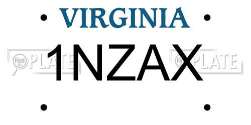 1NZAX Virginia License Plate