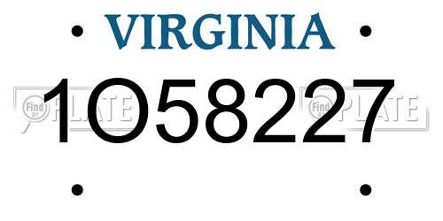 1O58227 Virginia License Plate