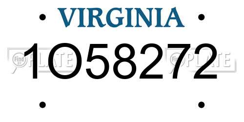 1O58272 Virginia License Plate