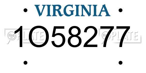 1O58277 Virginia License Plate