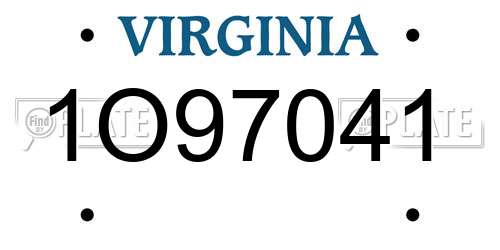 1O97041 Virginia License Plate