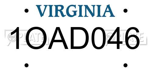 1OAD046 Virginia License Plate