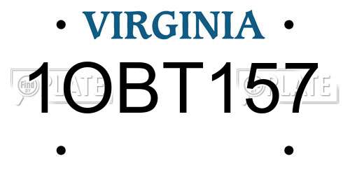 1OBT157 Virginia License Plate