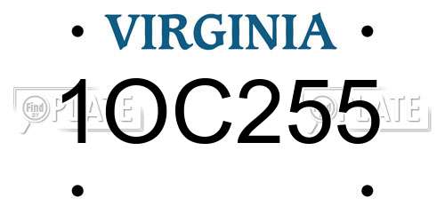 1OC255 Virginia License Plate