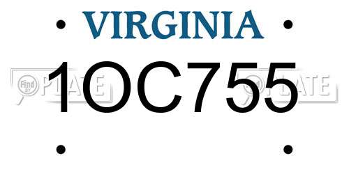 1OC755 Virginia License Plate