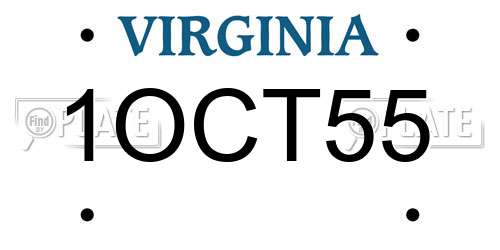 1OCT55 Virginia License Plate