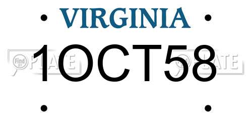 1OCT58 Virginia License Plate