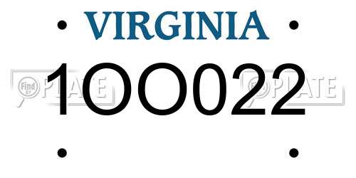 1OO022 Virginia License Plate