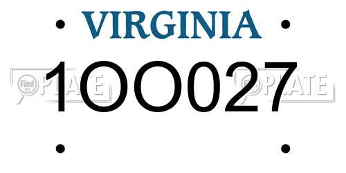 1OO027 Virginia License Plate