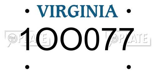 1OO077 Virginia License Plate