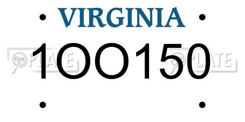 1OO150 Virginia License Plate
