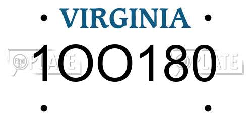 1OO180 Virginia License Plate