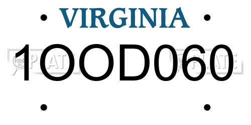 1OOD060 Virginia License Plate
