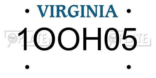 1OOH05 Virginia License Plate