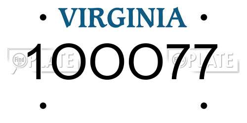 1OOO77 Virginia License Plate